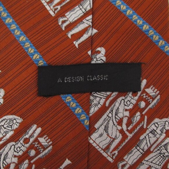 Vintage 70s Wide Tie Lot Egyptian Warrior Geometric Tribal Print Retro Neckties - Picture 8 of 16